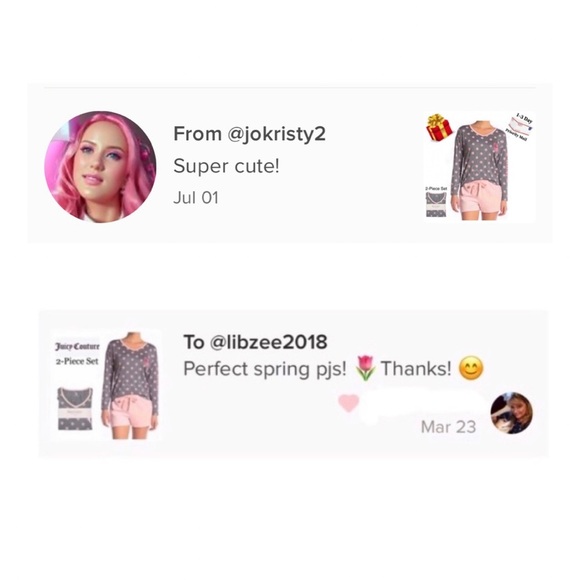 NWT Juicy Couture Summer PJ SET Pink & Gray 🩵price is firm🩵 - Picture 4 of 7